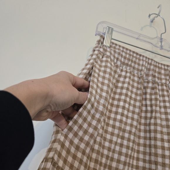 Madewell Gingham Tiered Linen Blend Maxi Skirt - Picture 4 of 9